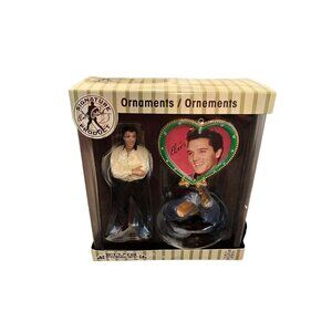 New Elvis Presley Signature Collection 3 Ornament Set 2007 Blue Suede Shoes